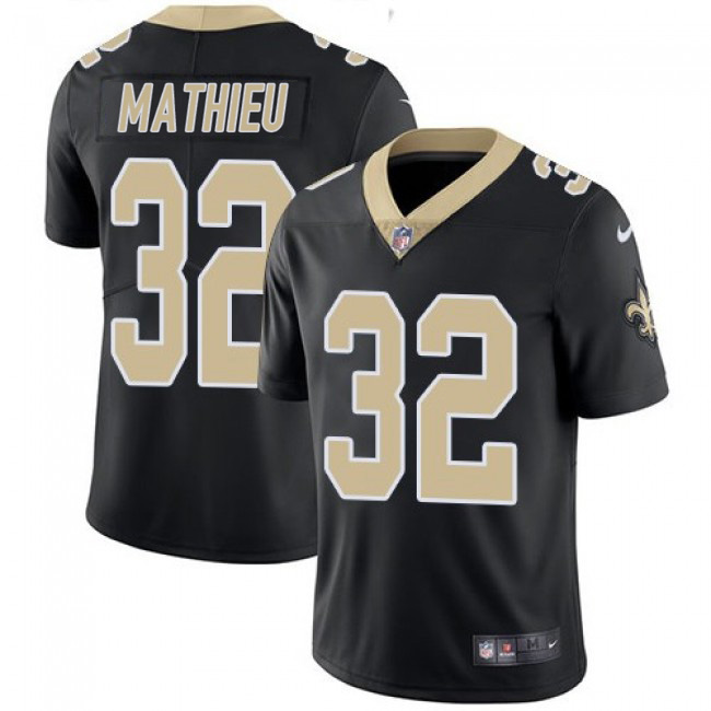 Men's New Orleans Saints #32 Tyrann Mathieu Black Vapor Limited Stitched Jersey Men's New Orleans Saints #32 Tyrann Mathieu Black Vapor Limited Stitched Jersey